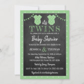Invitation Baby shower moderne Chalkboard Neutral Twins (Devant)