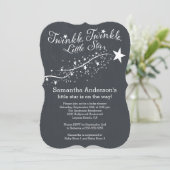 Invitation Baby shower moderne Chalkboard Star (Debout devant)