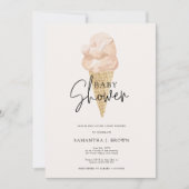 Invitation Baby shower moderne chic à l'aquarelle glace (Devant)