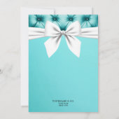 Invitation Baby shower moderne Chic Bow Aqua Blue Tiffany (Dos)