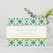 Invitation Baby shower moderne chic et vert St. Patrick's Day (Debout devant)