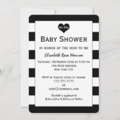 Invitation Baby shower moderne chic noir & blanc (Devant)