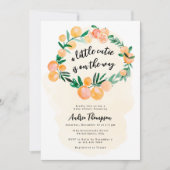 Invitation Baby Shower Moderne Citron Orange Mignon Petit Béb (Devant)
