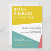 Invitation Baby shower moderne coloré géométrique Couple (Devant)