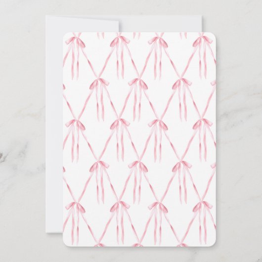 Invitation Baby shower moderne Coquette Bow (Dos)