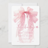 Invitation Baby shower moderne Coquette Bow (Devant)