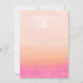 Invitation Baby shower moderne corail rose aquarelle ombre (Dos)