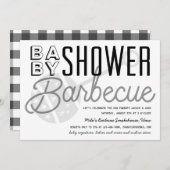 Invitation Baby shower moderne Couples Barbecue Noir & Blanc (Devant / Derrière)
