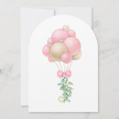 Invitation Baby shower moderne de ballons roses (Dos)