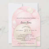 Invitation Baby shower moderne de ballons roses (Devant)