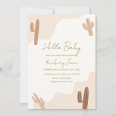 Invitation Baby shower moderne de Boho Cactus neutre par sexe (Devant)