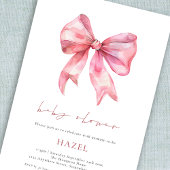 Invitation Baby shower moderne de Bow rose Script