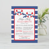 Invitation Baby shower moderne de Buoy Coeur Nautique Twins (Debout devant)