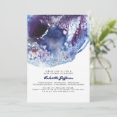 Invitation Baby shower moderne de cristaux d'aquarelle de (Debout devant)