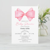 Invitation Baby shower moderne de fille de garçon rose (Debout devant)