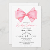 Invitation Baby shower moderne de fille de garçon rose (Devant / Derrière)