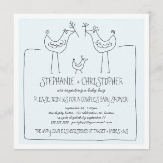 Invitation Baby shower moderne de garçon de couples de