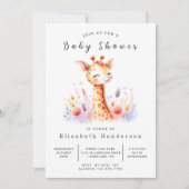 Invitation Baby shower moderne de Giraffe Editable (Devant)