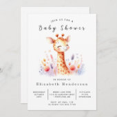 Invitation Baby shower moderne de Giraffe Editable (Devant / Derrière)