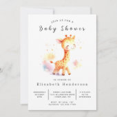 Invitation Baby shower moderne de Giraffe Editable (Devant)