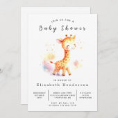 Invitation Baby shower moderne de Giraffe Editable (Devant / Derrière)