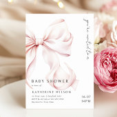 Invitation Baby shower moderne de la boue rose
