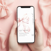 Invitation Baby shower moderne de la boue rose