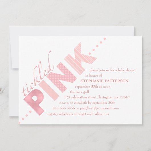 Invitation Baby shower moderne de la petite fille rose (Devant)