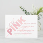 Invitation Baby shower moderne de la petite fille rose (Debout devant)