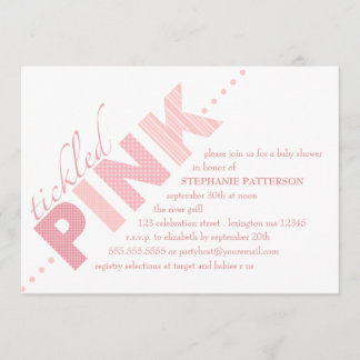 Invitation Baby shower moderne de la petite fille rose