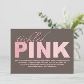 Invitation Baby shower moderne de la petite fille rose (Debout devant)