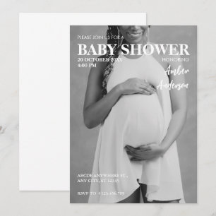 Invitation Baby shower moderne de style magazine photo encein
