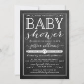 Invitation Baby shower moderne de typographie à la mode Chalk (Devant)