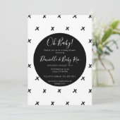 Invitation Baby shower moderne de X motif noir et blanc (Debout devant)