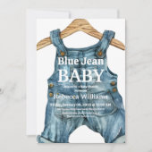 Invitation Baby shower moderne Denim Blue Jean Baby Boy (Devant)