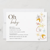 Invitation Baby shower moderne du milieu du siècle (Devant)