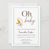 Invitation Baby shower moderne du milieu du siècle (Devant)