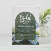 Invitation Baby Shower Moderne Élégant Hydrangea Bleue (Debout devant)
