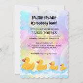 Invitation Baby shower moderne en caoutchouc coloré (Devant)