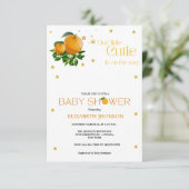 Invitation Baby shower moderne et neutre de Little cutie (Debout devant)