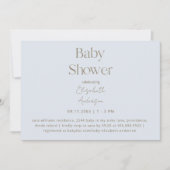 Invitation Baby shower moderne et simple Dusty Blue & Gold (Devant)