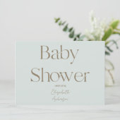 Invitation Baby shower moderne et simple neutre (Debout devant)