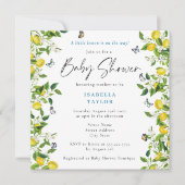 Invitation Baby shower moderne été citron (Devant)