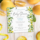 Invitation Baby shower moderne été citron
