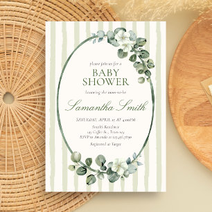 Invitation Baby Shower Moderne Eucalyptus