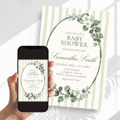 Invitation Baby Shower Moderne Eucalyptus