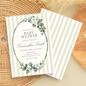 Invitation Baby Shower Moderne Eucalyptus