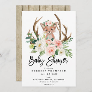 Invitation baby shower moderne floral de boho mignon de