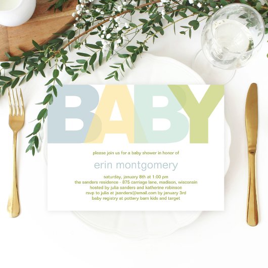 Invitation Baby shower moderne - Garçon