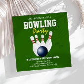 Invitation Baby shower moderne Green Bowling
